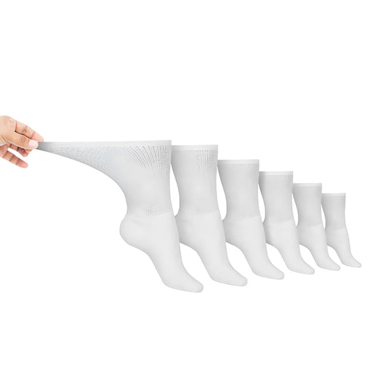 Diabetic Sock Club men's cotton diabetic crew socks, six-pack, front view for daily wear comfort.