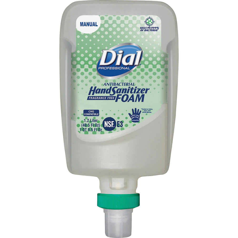 Dial Fit manual dispenser close-up shows compact design and high capacity