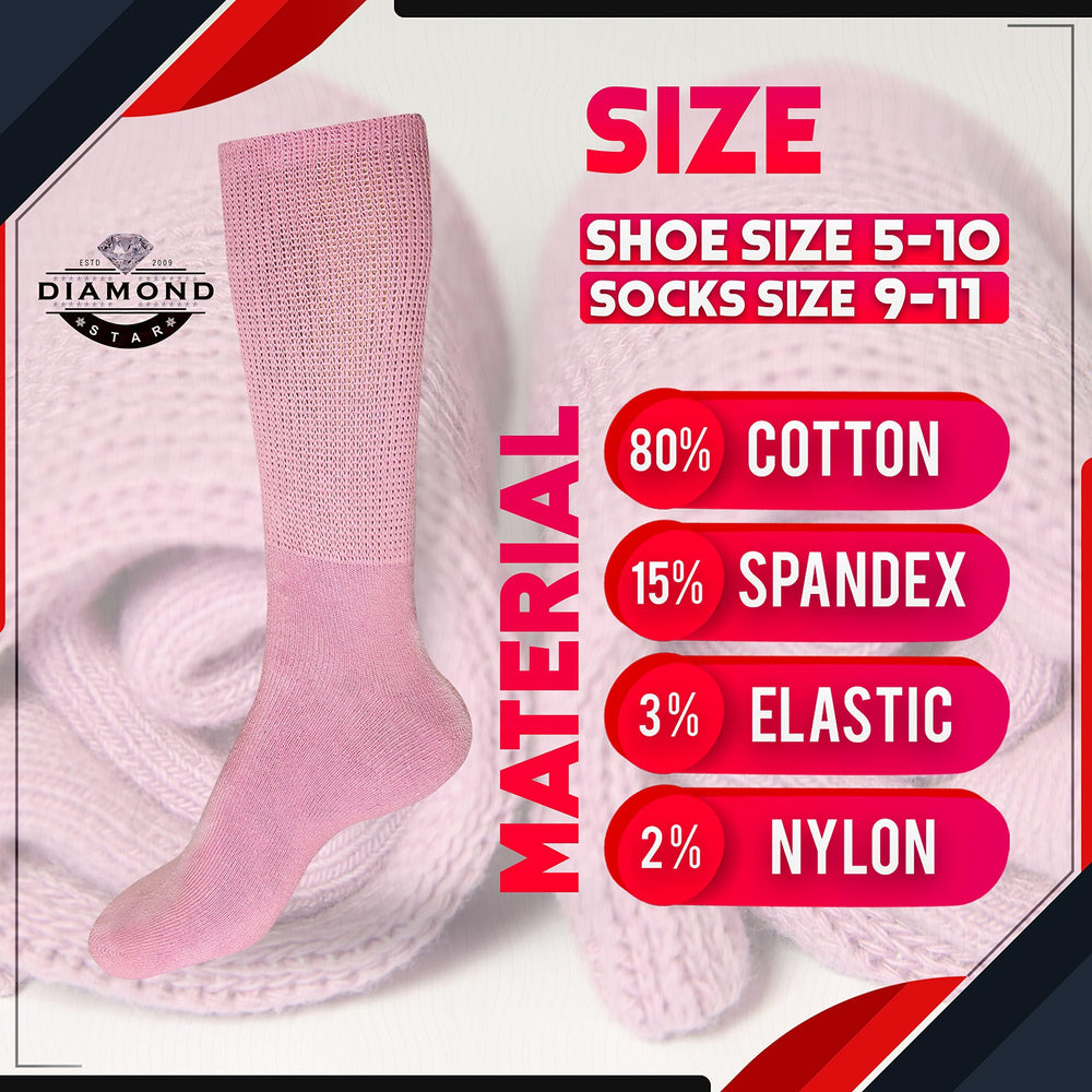 Diamond Star Diabetic Socks moisture-wicking cotton blend keeps feet dry