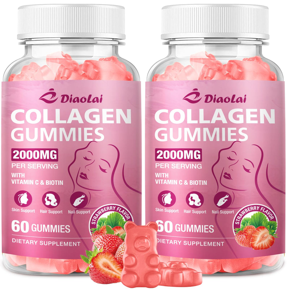 DIAOLAI bottle label for sugar free 5 type collagen gummies