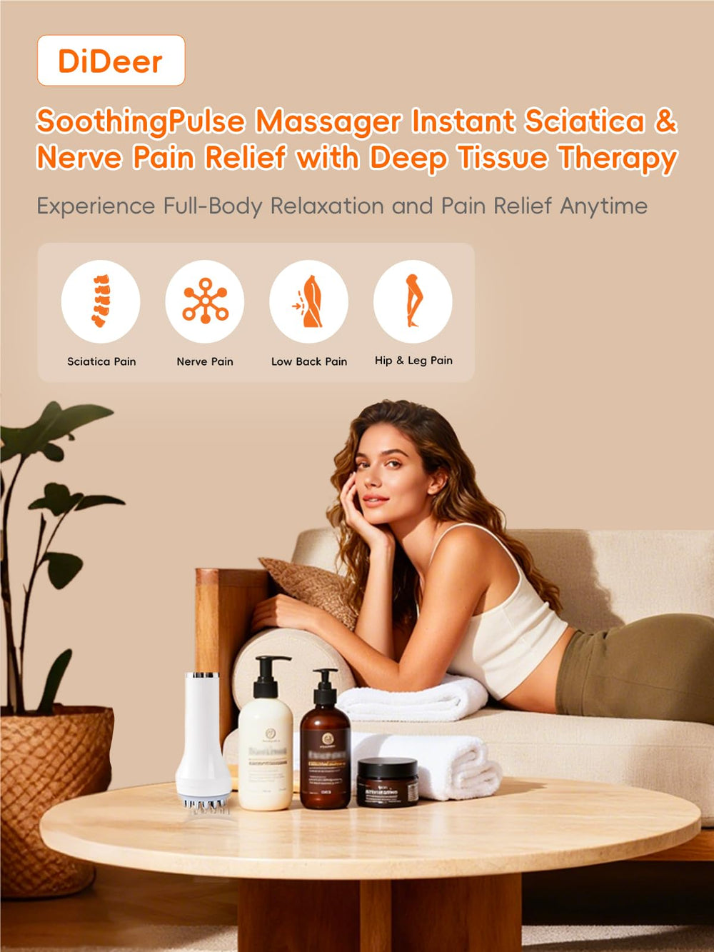 DiDEER deep tissue massager with soothingpulse for deep relief