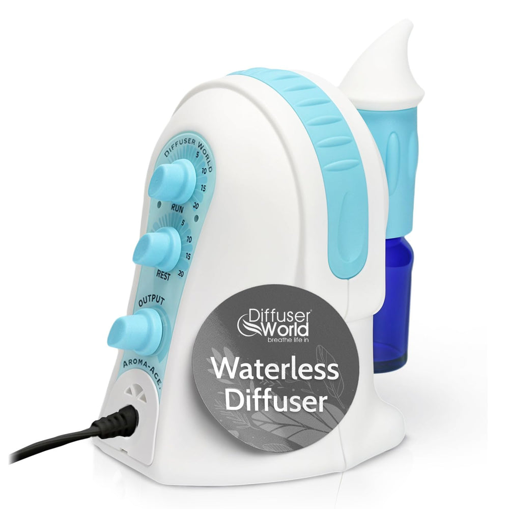 Diffuser World waterless diffuser in black for large rooms delivers even aroma.