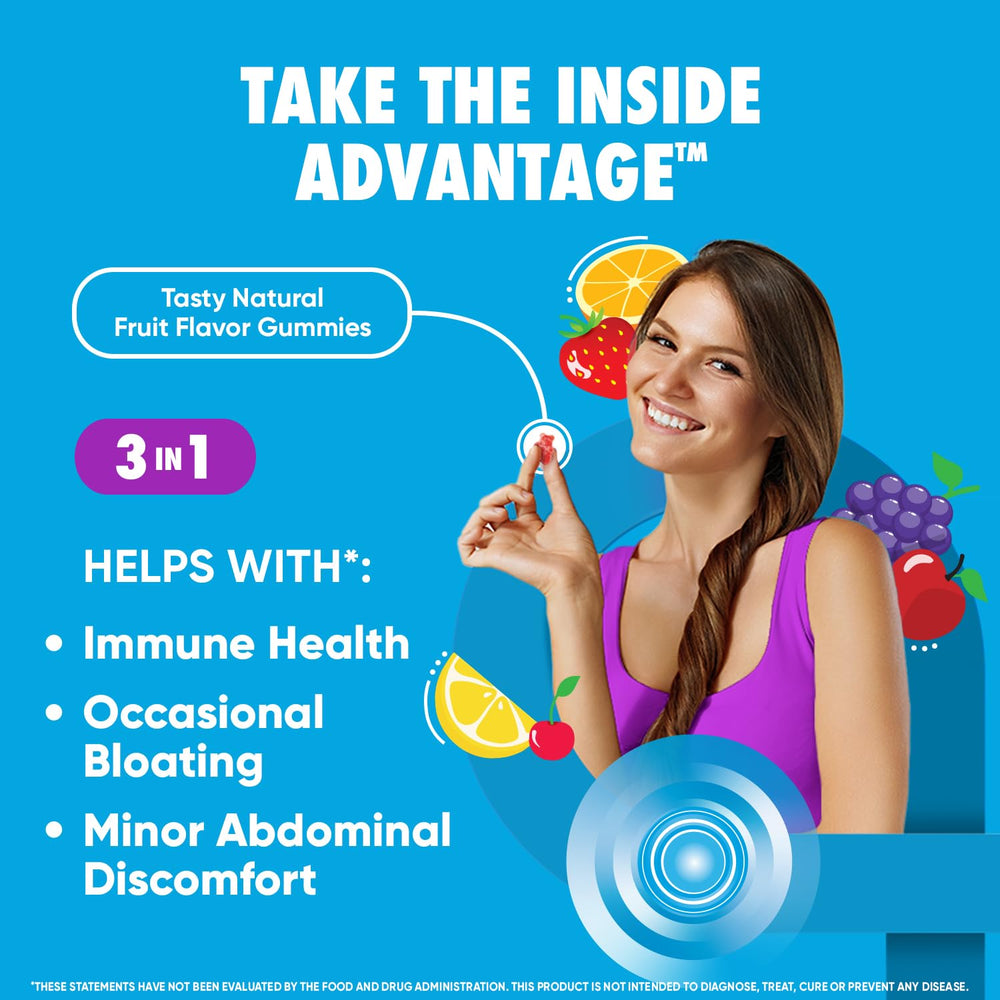 Digestive Advantage BC30 probiotic survives stomach acid more effectively.