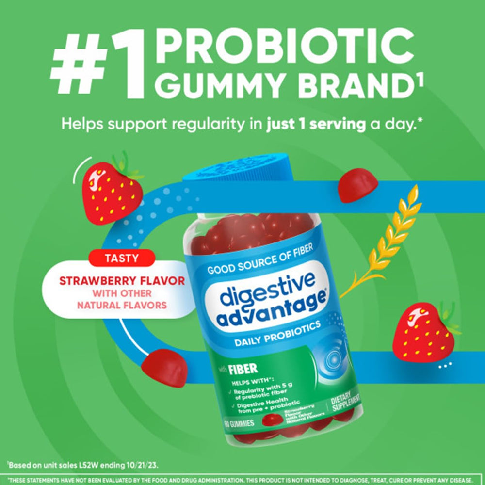 Gummies with low sugar note, 1 gram sugar per serving.
