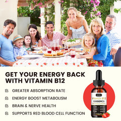 Dilib B12 liquid drops strawberry flavor highlights tasty, convenient daily routine.