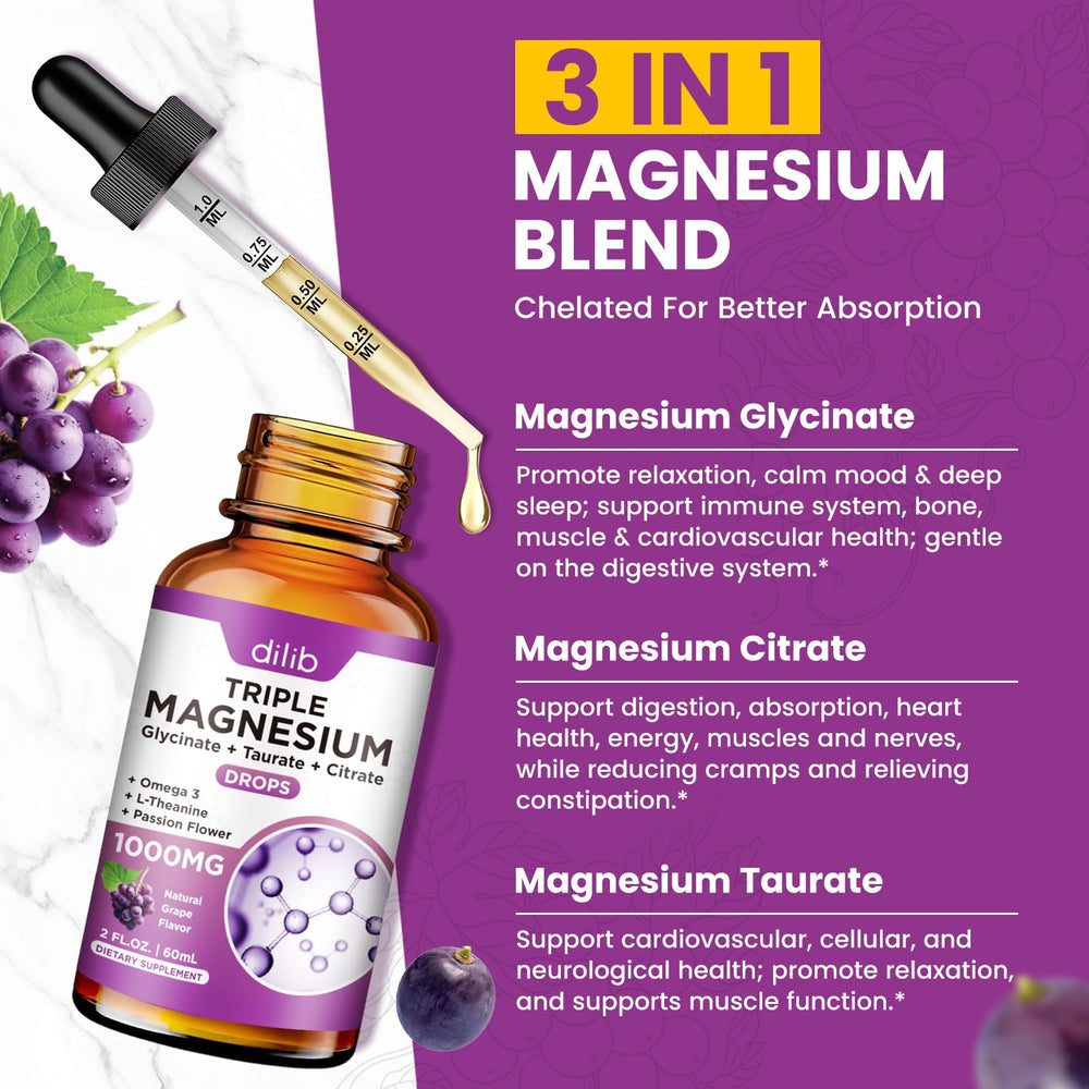 Dilib liquid magnesium drops with measuring pipette for easy dosing