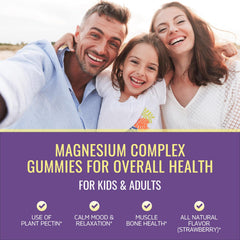 Dilib magnesium complex strawberry flavor gummies highlight vegan and non GM0 goodness