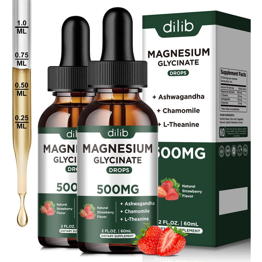 dilib magnesium glycinate drops bottle shows convenient high-absorption supplement