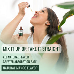 dilib mango flavor drops poured into a glass
