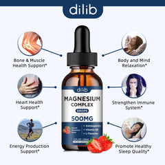 Dilib triple magnesium complex bottle label highlights citrate and malate forms.