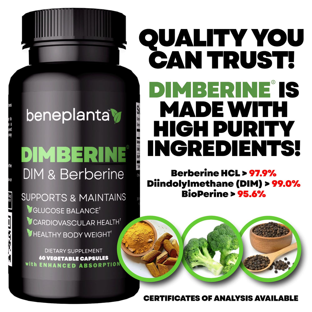 Dimberine capsules close-up shows vegan supplement capsules.