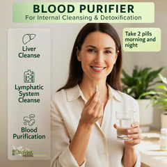 Dimmak Blood Purifier bottle back label with organic certification