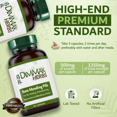 Dimmak Herbs Bone Mending Pills lifestyle use scene suggests post-injury daily use.