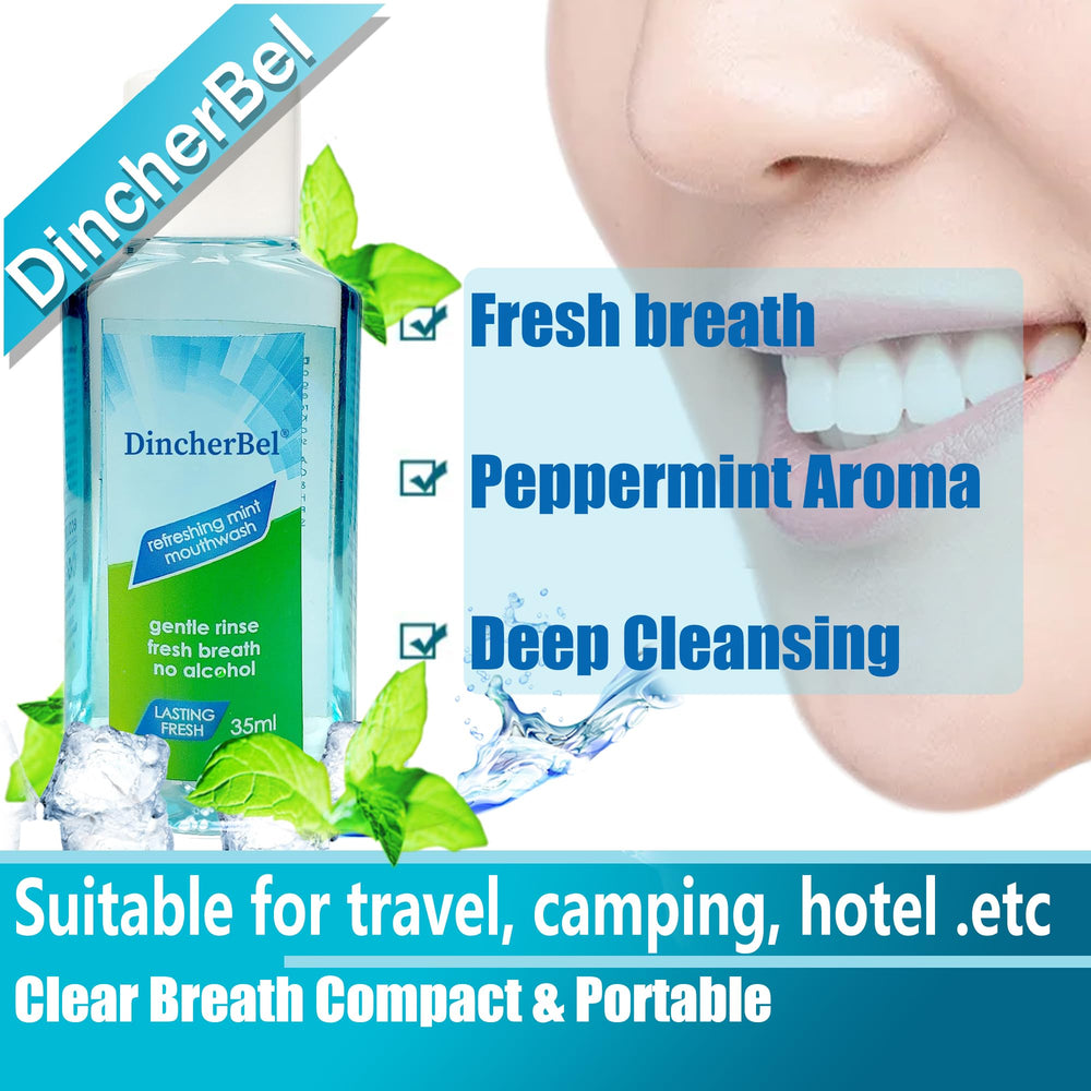 Mint label on DincherBel packaging highlighting fresh scent