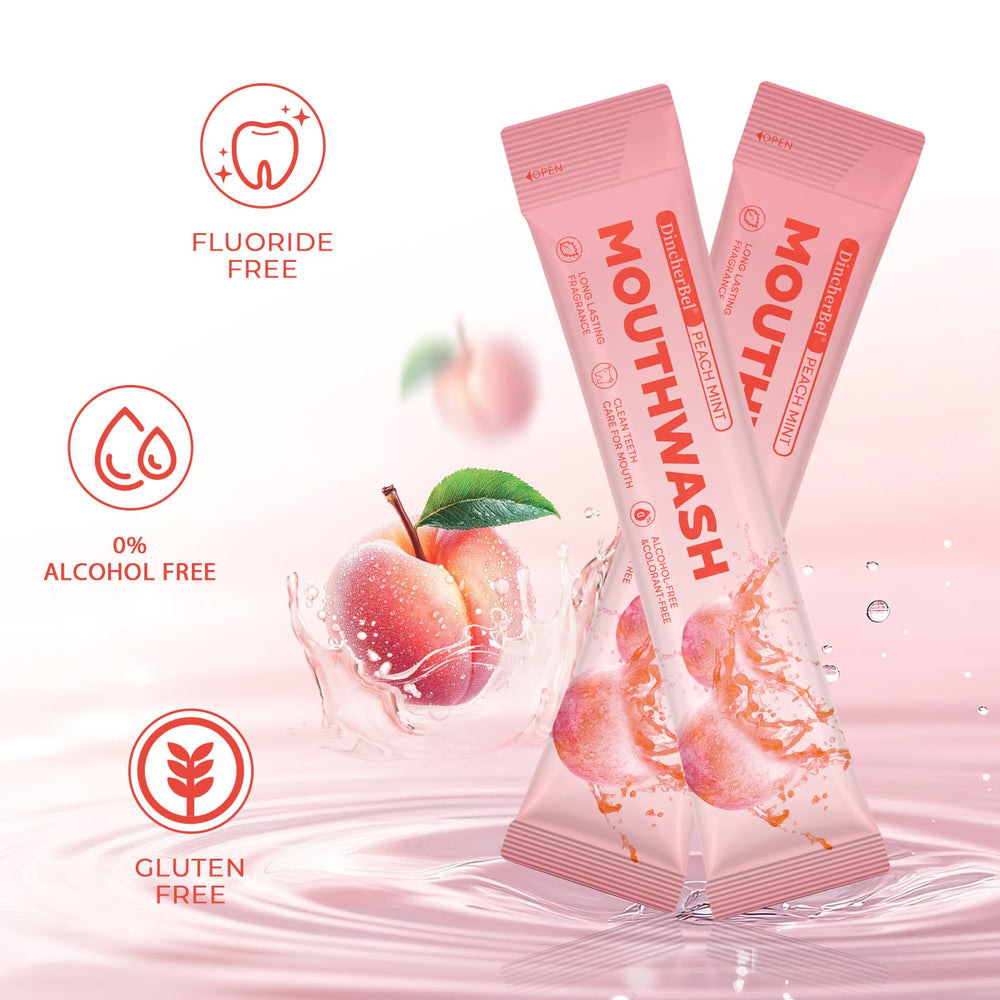 DincherBel wallet-sized mouthwash packet fits pockets for quick refresh.
