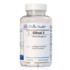 Divine Health Silical 2 bottle on a clean surface, supports bone health and collagen production