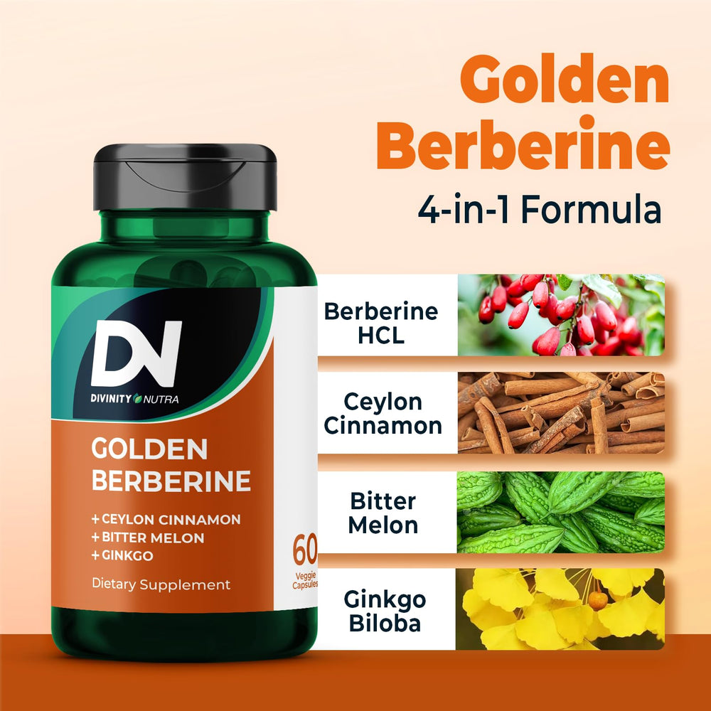 Divinity Nutra Golden Berberine multi-bottle pack provides flexible long-term use.