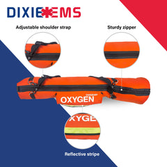 Dixie EMS O2 bag reflective stripe enhances safety during transport.