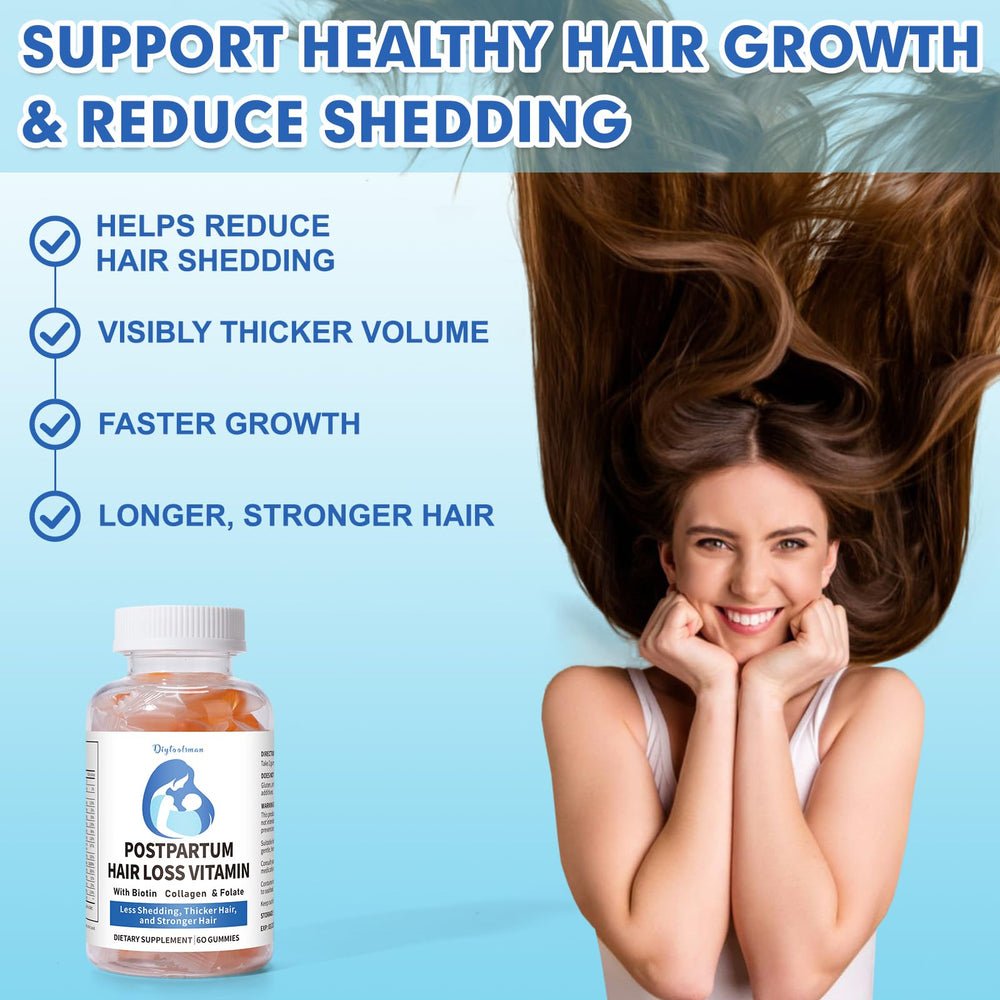 diytoolsman postpartum hair loss vitamin gummies closeup highlights tasty, easy-to-take nourishment