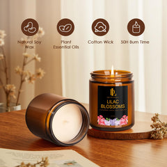 DL DREAMY DEWLA amber-wood candle offers deep, relaxing fragrance for evenings.