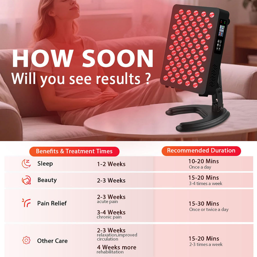 DLG GRP Red Light Panel stand and desk setup for flexible placement.