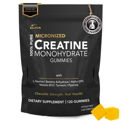 DLNIA Creatine Monohydrate Gummies pineapple pack front view for convenient workouts