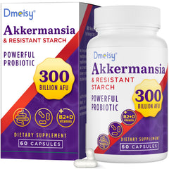 Dmeisy Akkermansia bottle front view for gut health support.