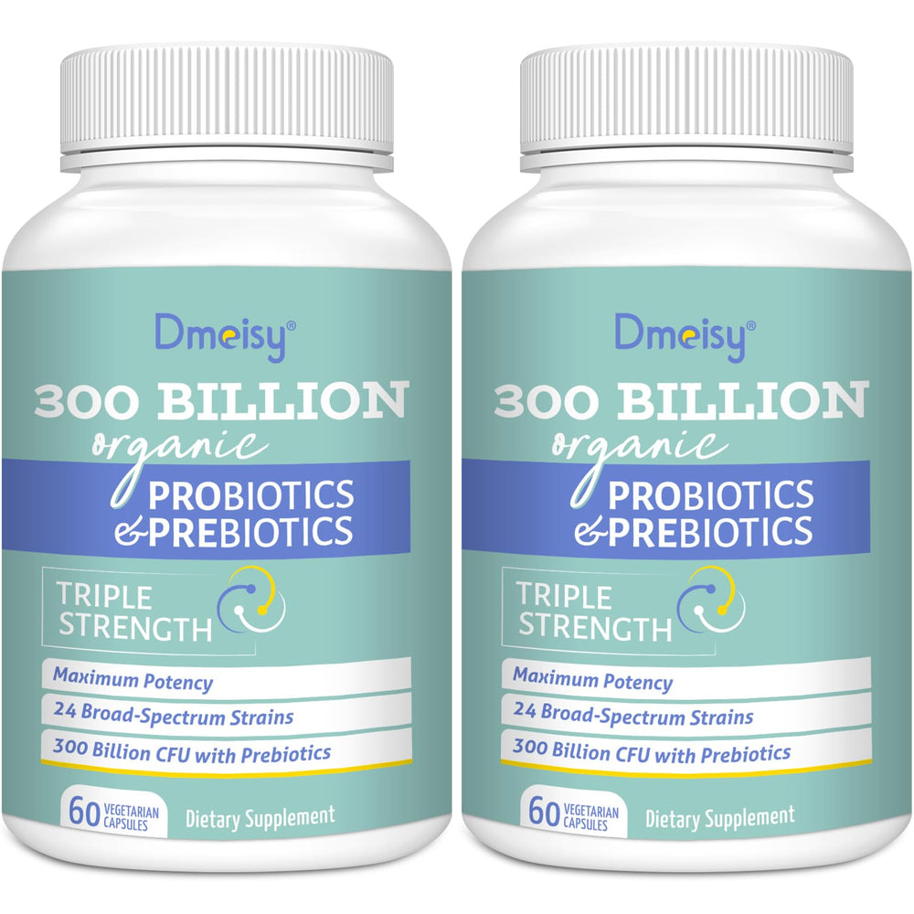 Dmeisy Probiotics 300 Billion bottle supports daily gut balance and immune wellness.