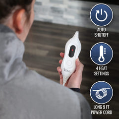 DMI heating pad features four heat settings for customizable therapy.