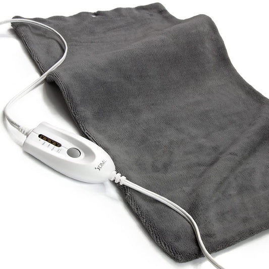 DMI heating pad front cover showing a large pad for back and hip comfort.