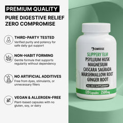 DMoose Fitness Slippery Elm Bark capsules close-up emphasizing probiotic content
