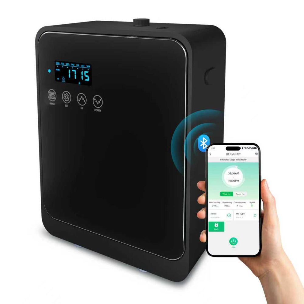DMPWNEBL waterless diffuser front view with 250ml reservoir for spacious rooms