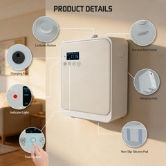 DMPWNEBL waterless diffuser top view highlights compact footprint for versatile placement.