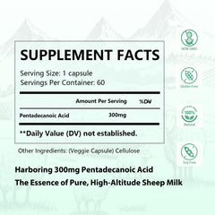 DNOUHN pentadecanoic acid capsules close-up emphasizing purity and bioavailability.