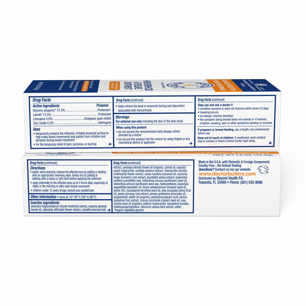 Doctor Butler's box highlights ginseng extract and horse chestnut ingredients.