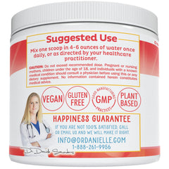 Doctor Danielle Leaky Gut Powder packaging-box communicates thoughtful digestive wellness design