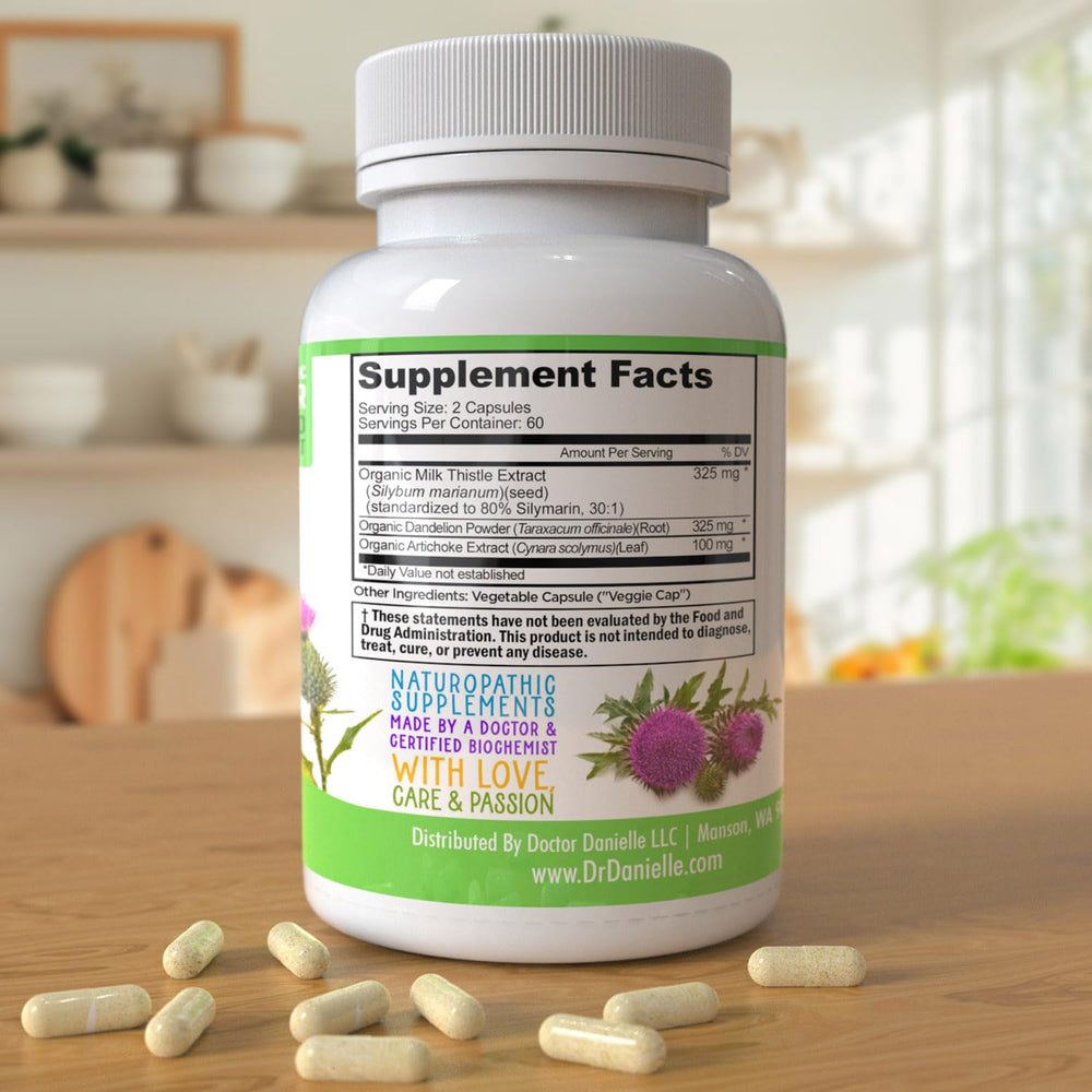 Close-up of 120 capsules of Doctor Danielle Liver Assist