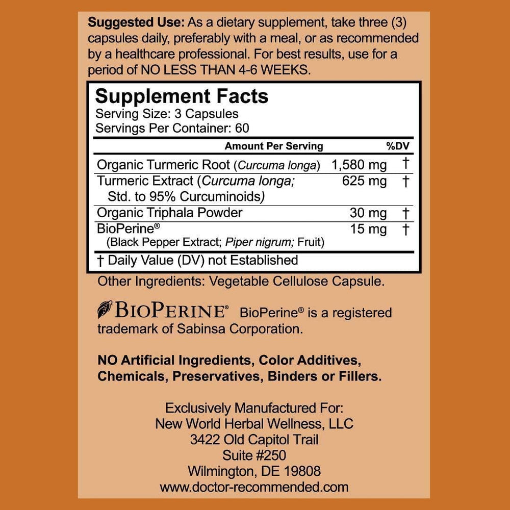 DOCTOR RECOMMENDED SUPPLEMENTS Black Pepper Extract capsules improve absorption of turmeric