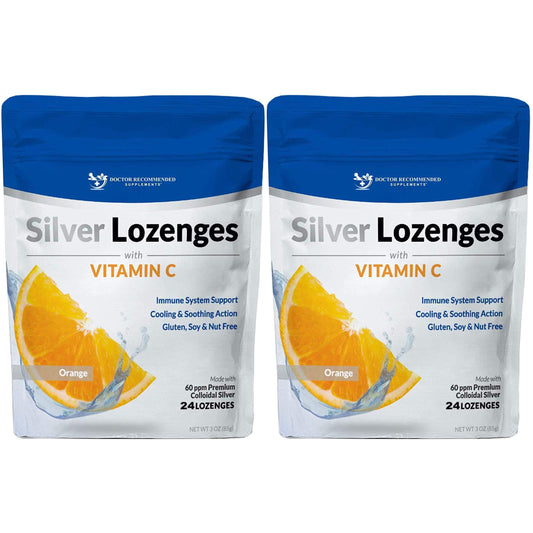 DOCTOR RECOMMENDED SUPPLEMENTS Silver Lozenges with orange flavor soothe throat on the go
