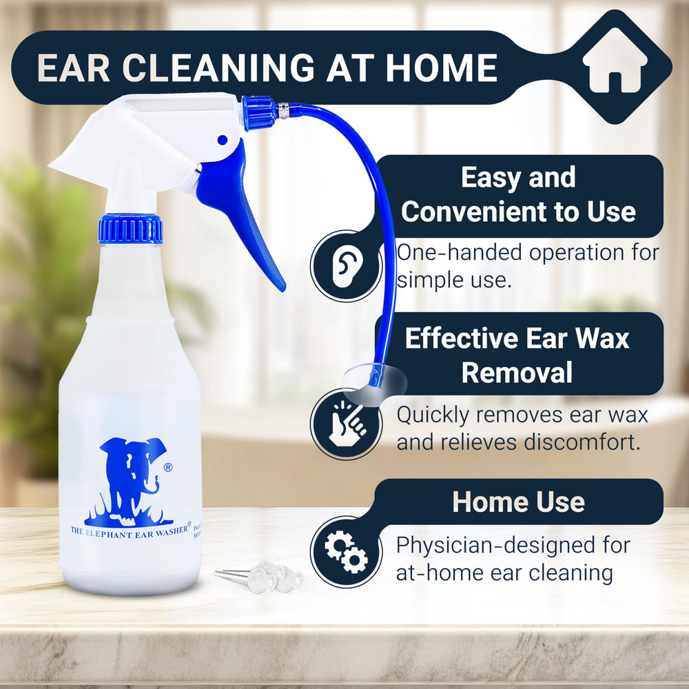 Doctor Easy Elephant Ear Washer with disposable tips ready for hygienic home cleaning