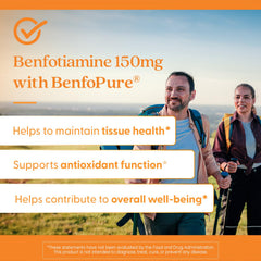 Doctor's Best Benfotiamine 150 packaging emphasizes gluten-free and soy-free attributes