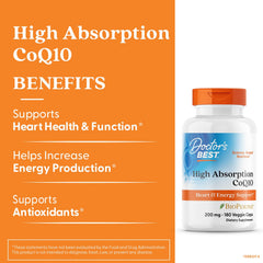 Doctor's Best CoQ10 200 mg capsules close-up showing vegan capsules