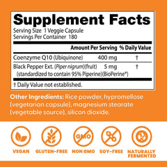 Doctor's Best CoQ10 vegan veggie capsules ready for daily use.