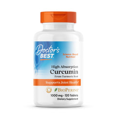 Doctor's Best Curcumin C3 Complex bottle front for joint support and antioxidant wellness.