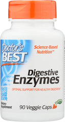 Doctor's Best Digestive Enzymes bottle prominently displayed on a counter