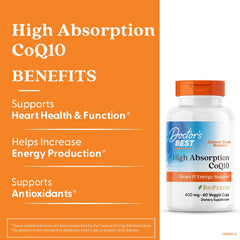 CoQ10 capsules by Doctor's BEST provide daily energy support