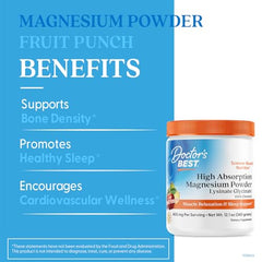 Mixing Doctor's Best magnesium powder in water shows fruit punch flavor.