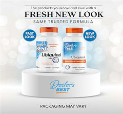 Doctor's Best Kaneka Ubiquinol softgels close-up showing easy-to-swallow capsules.