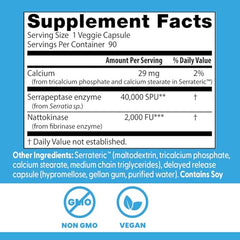 Doctor's Best Natto Serra capsules shown in a vegan, vegetarian supplement format for everyday wellness.
