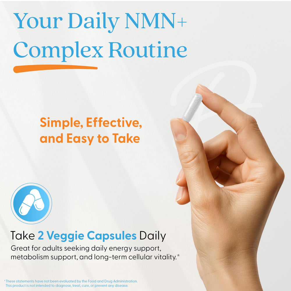 Doctor's Best NMN+ ingredients list highlighting resveratrol and rhodiola